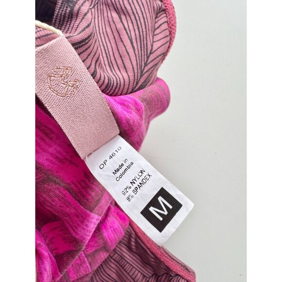 NWT MAAJI Cumbia Society Mauve Leaf Print Reversible Bandeau Bikini Top, Size M - Picture 9 of 10